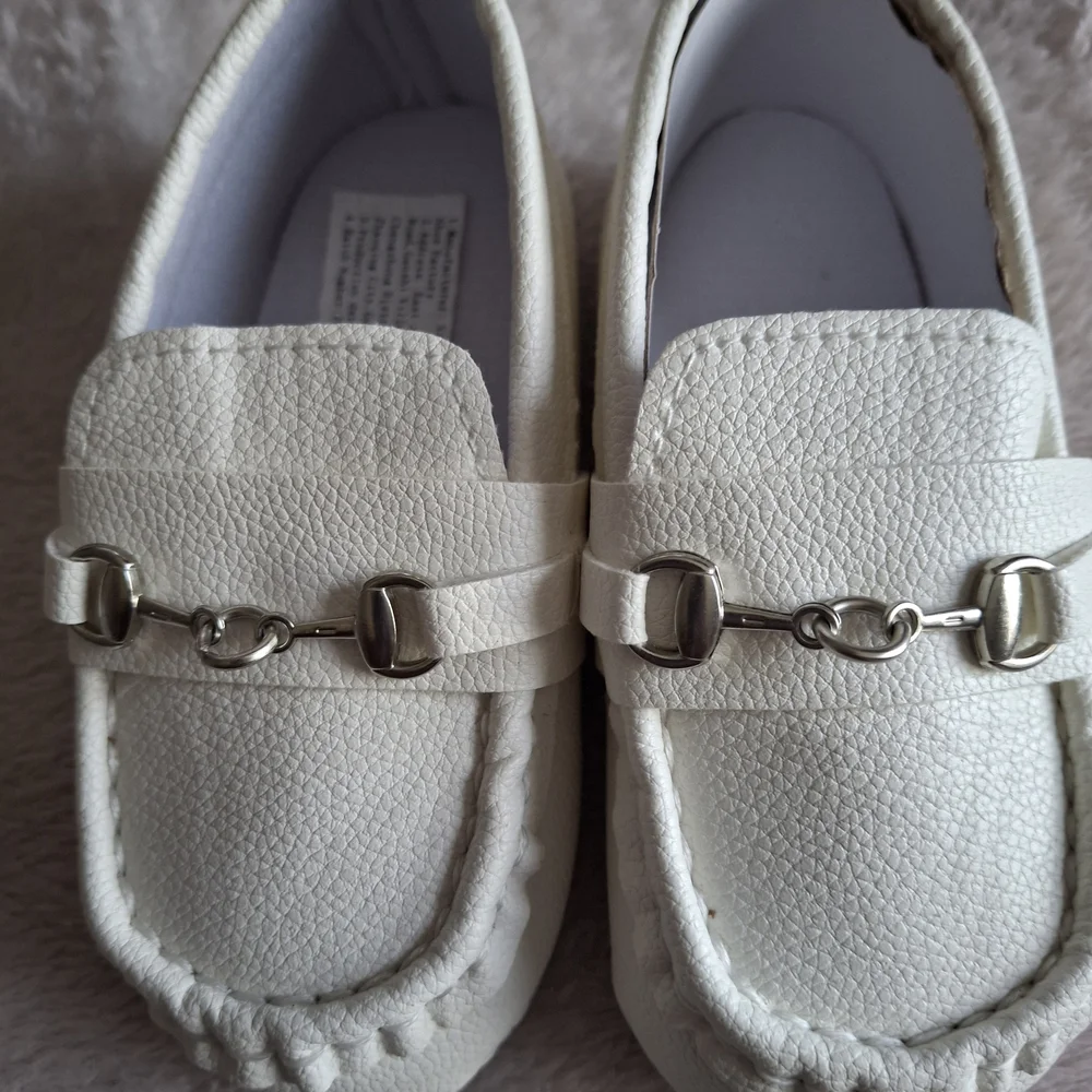 Kids White Loafers